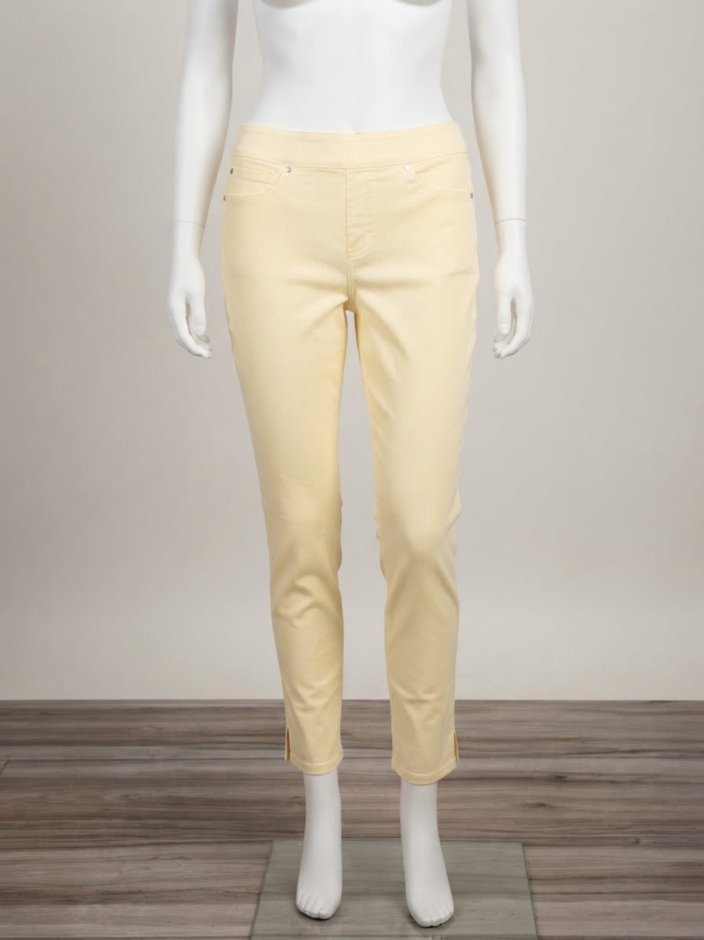 Mario Serrani Pale Yellow Cropped Slim Jeans